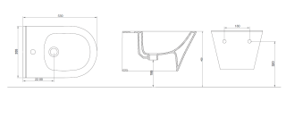 Биде подвесной Boheme Avva 974-W белый
